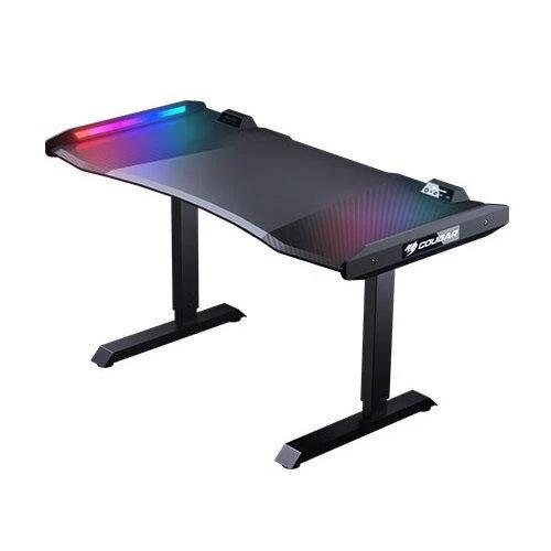 Cougar Mars Gaming Desk, Dual- RGB Lighting Effect, Steel Frame, Carbon Fiber - طاولة